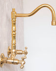Wall Mounted Classic Brass Faucet for Bathroom and Kitchen