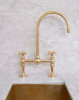 Unlacquered Solid Brass Bridge Faucet