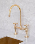Unlacquered Solid Brass Bridge Faucet