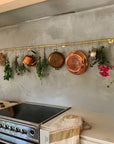 Unlacquered Brass Wall Mount Pot Rail Bar With Hooks, Brass Pot Rack