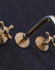 Unlacquered Brass Handcrafted Wall Mounted Faucet, Snake Style