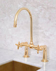 Brass Bridge Steed Kitchen Faucet