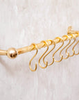 Unlacquered Brass Wall Mount Pot Rail Bar With Hooks, Brass Pot Rack