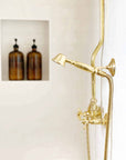 Unlacquered Brass Shower System, Rainfall Headshower