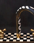 Unlacquered Brass Bathroom 3 Holes Faucet, Resin Vanity Faucet