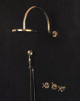 Solid Brass Rainfall Shower, Unlacquered Brass Shower Set