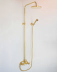 Unlacquered Brass Exposed Shower - High Pressure System Shower