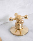 Snake Style Widespread 3 Holes Solid Unlacquered Brass Faucet