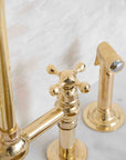 Unlacquered Brass 3 Holes Bridge Faucet
