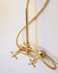 Unlacquered Brass Shower System, Rainfall Headshower