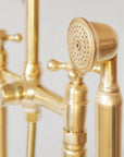Unlacquered Brass Floor Mounted Bath Tub Filler