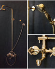 Luxury Shower System With Tub Filler, Unlacquered Solid Brass Shower