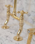 Curved Legs Brass Bridge Faucet