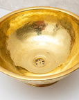 Engraved Brass Vessel Sink, Brass Bathroom Sink
