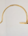 Unlacquered Solid Brass Shower System, High Pressure Curved Arm