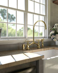 V-Style Brass Bridge Faucet, Brass Kitchen Faucet