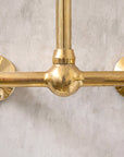 Unlacquered Wall Mounted Brass Gooseneck Faucet for Bathroom and Kitchen