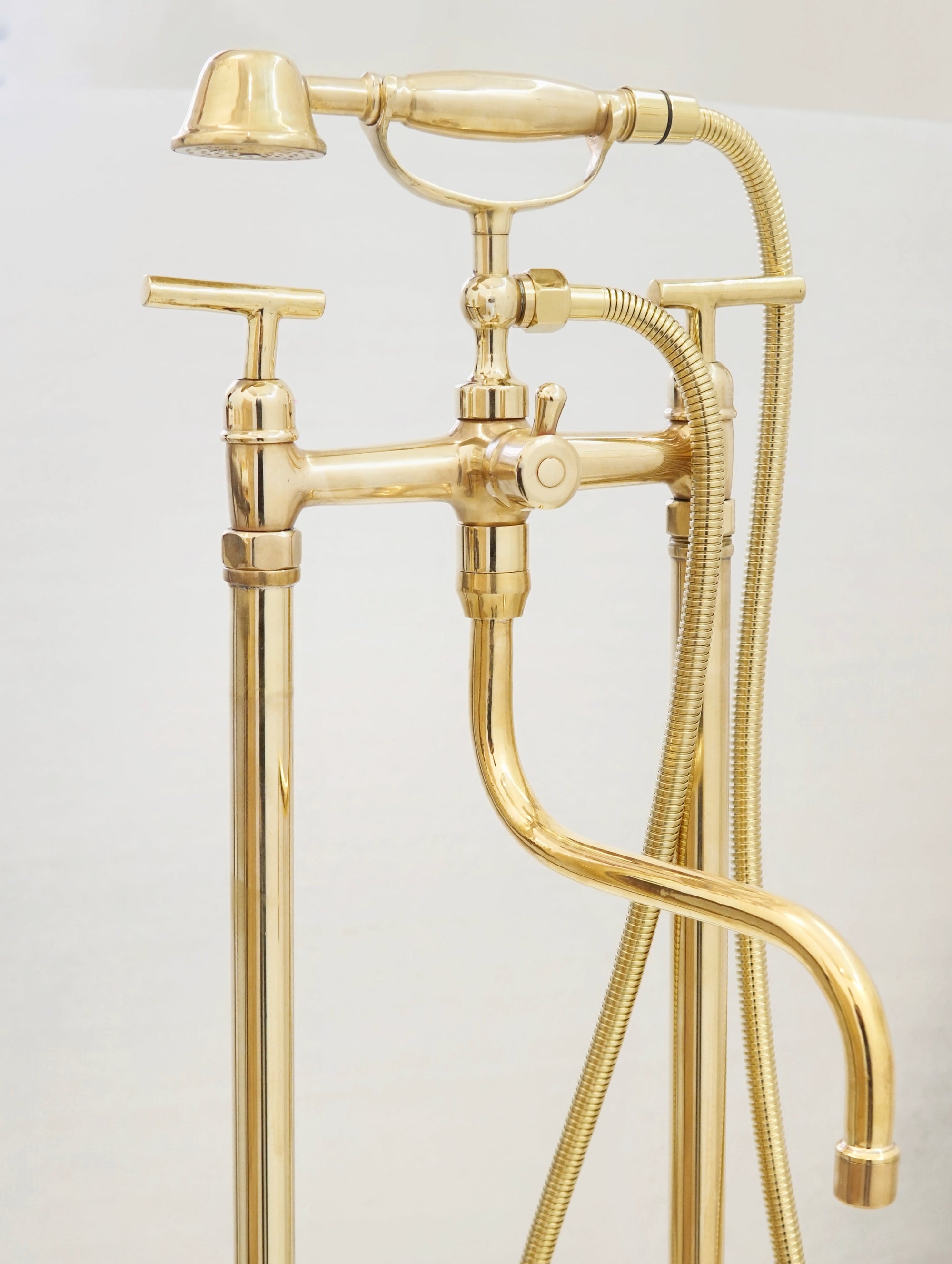 The Classic English Style Telephone Tub Filler, Brass Freestanding Filler