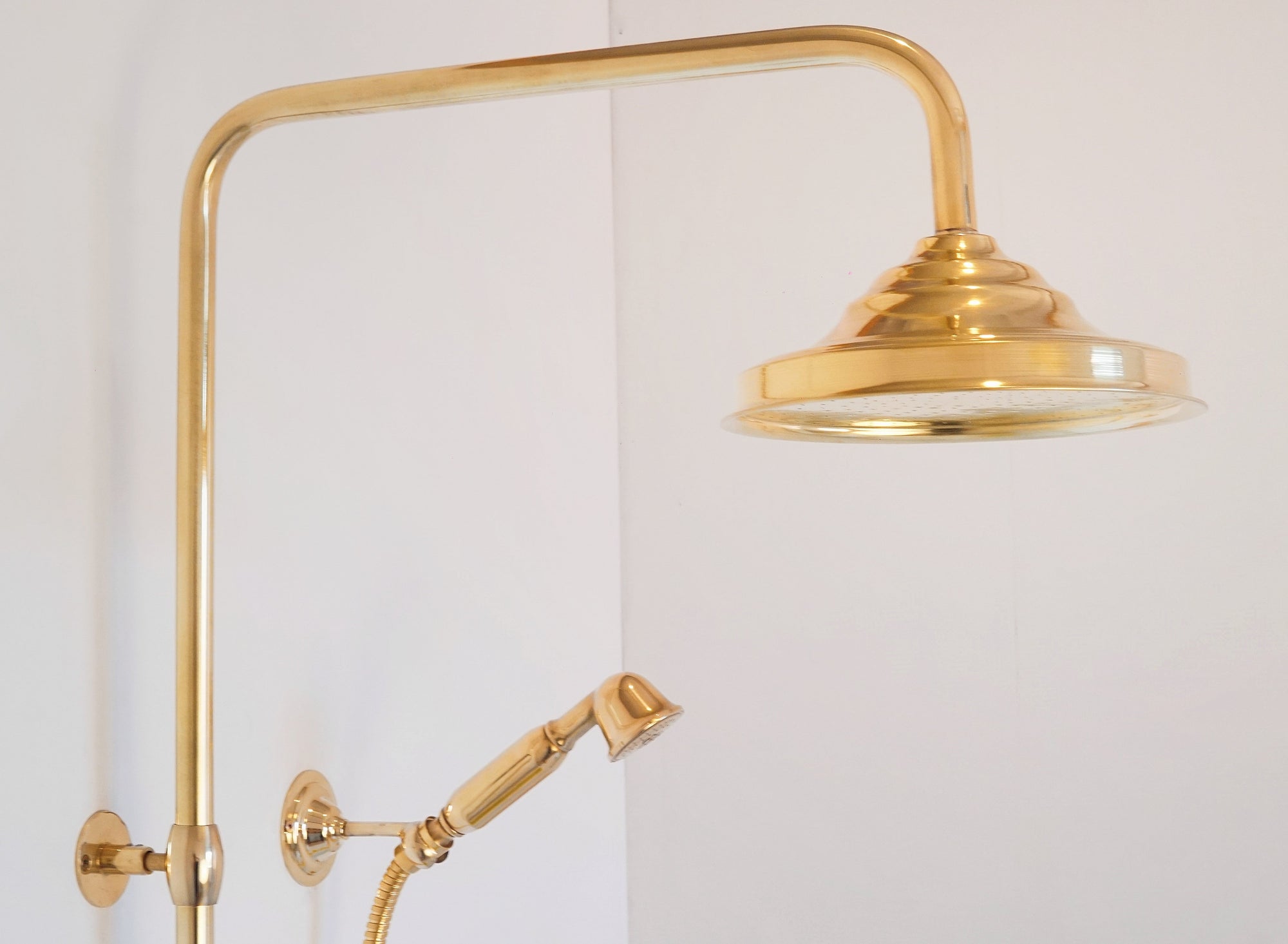 Unlacquered Brass Exposed Shower - High Pressure System Shower