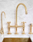 Unlacquered Brass 3 Holes Bridge Faucet