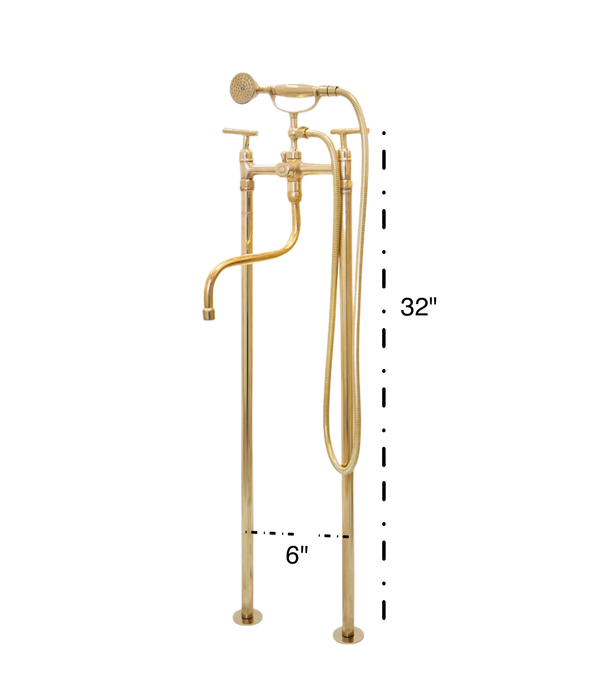 The Classic English Style Telephone Tub Filler, Brass Freestanding Filler