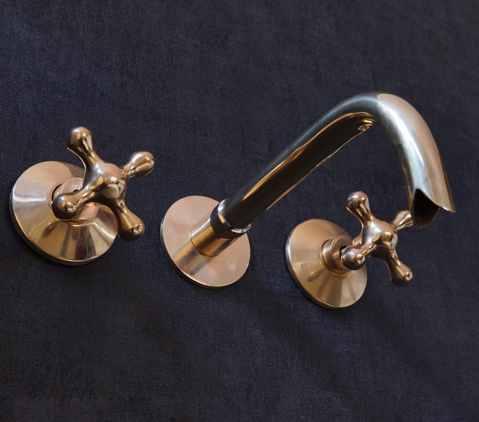 Unlacquered Brass Handcrafted Wall Mounted Faucet, Snake Style