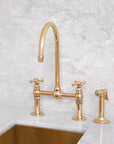 Unlacquered Solid Brass Bridge Faucet