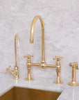 Unlacquered Solid Brass Bridge Faucet