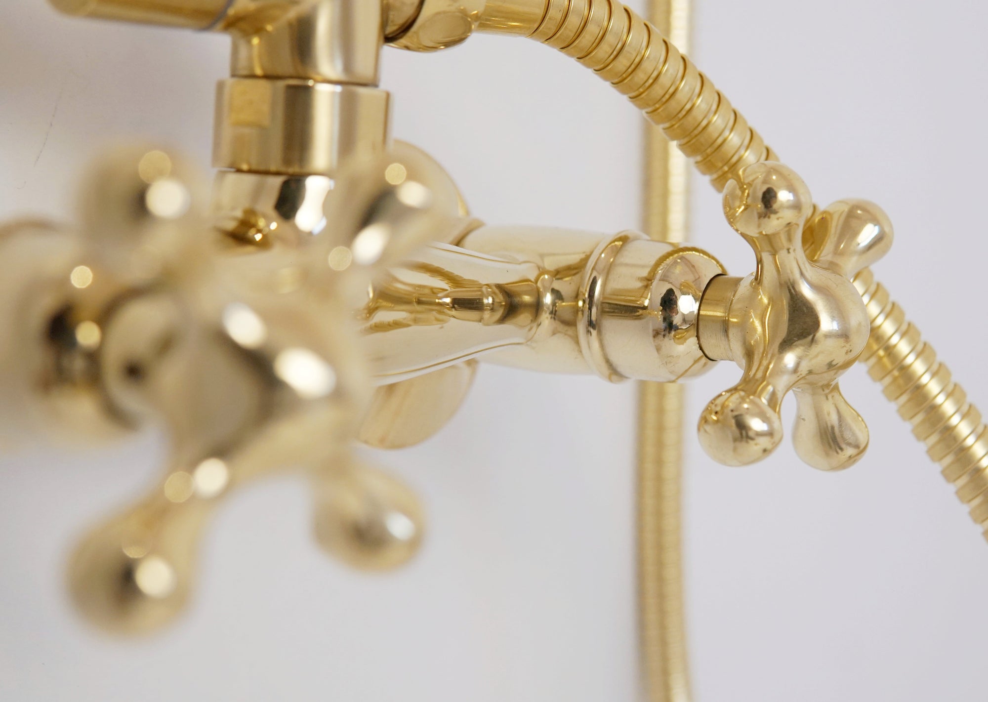 Unlacquered Brass Shower System, Rainfall Headshower