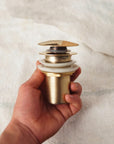 Unlacquered Brass Bathroom Sink Drain, Basin Sink Stopper, Pop up Drain