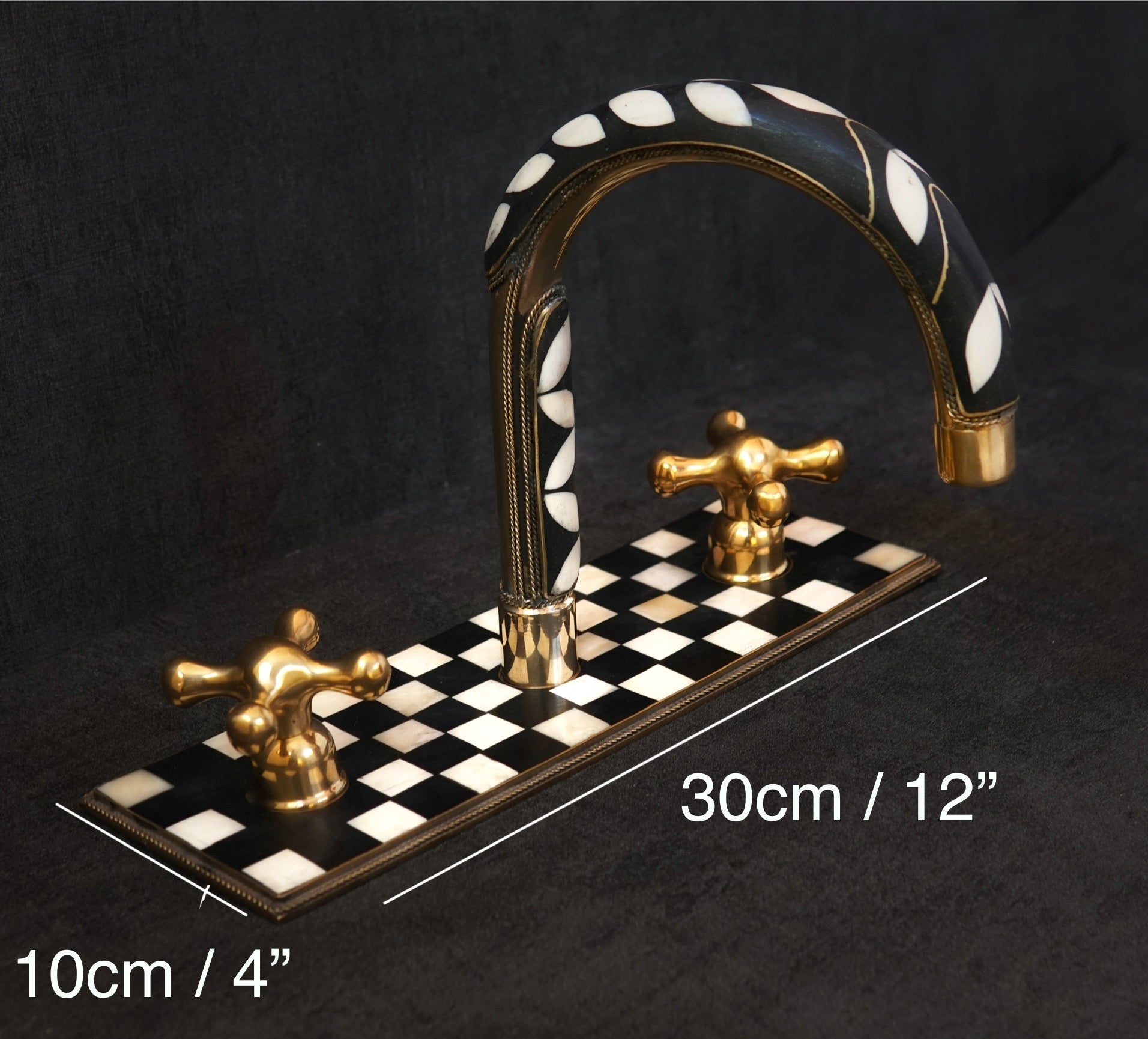 Unlacquered Brass Bathroom 3 Holes Faucet, Resin Vanity Faucet