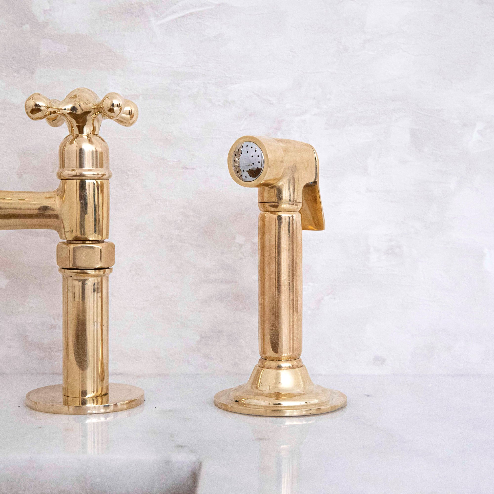 Unlacquered Solid Brass Bridge Faucet