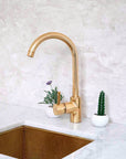 Unlacquered Brass Single Hole Basin Faucet, Brass Mixer Faucet