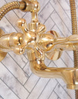 Unlacquered Brass Bath Tub Filler, Brass Wall mounted Tub Filler
