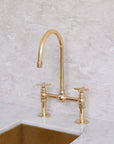 Unlacquered Solid Brass Bridge Faucet