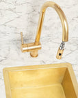 Unlacquered Solid Brass Pull Down Kitchen Faucet