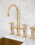 Unlacquered Brass 3 Holes Bridge Faucet