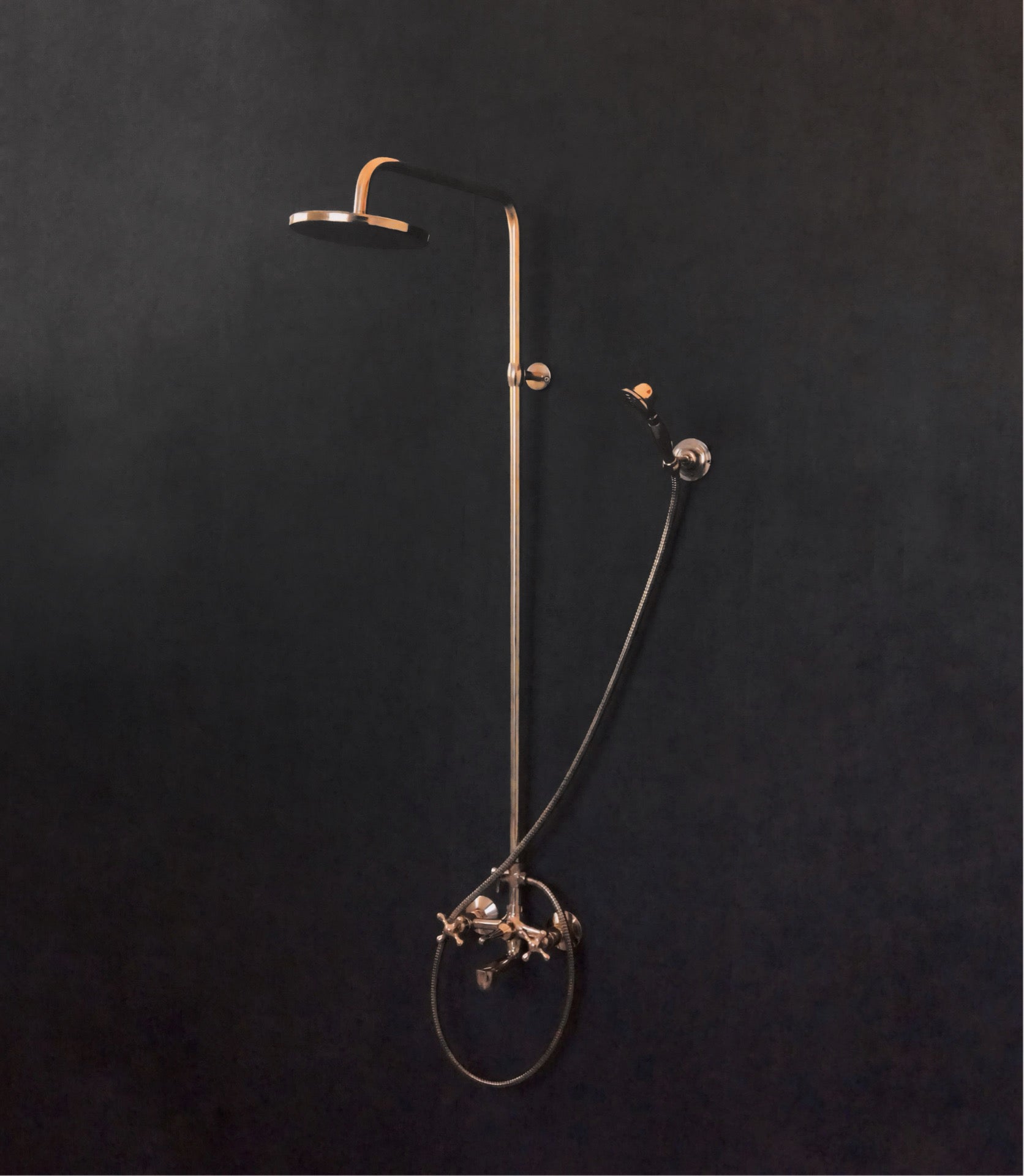Luxury Shower System With Tub Filler, Unlacquered Solid Brass Shower