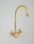 Unlacquered Brass Single Hole Faucet, Brass Bathroom Faucet