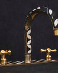 Unlacquered Brass Bathroom 3 Holes Faucet, Resin Vanity Faucet