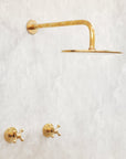 Unlacquered Solid Brass Shower System