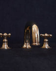 Unlacquered Brass Deck Mounted Faucet, 3 Holes Bathroom Faucet