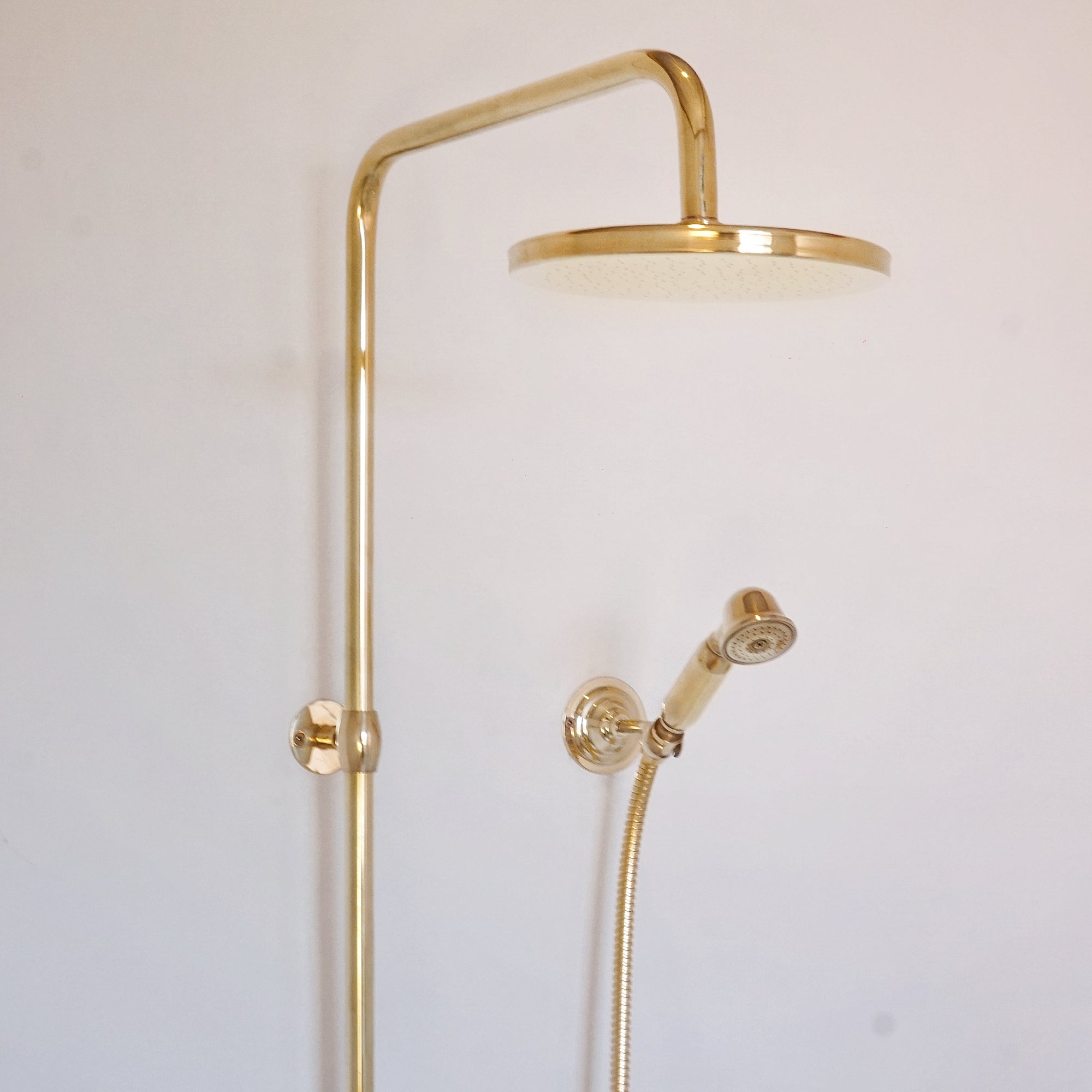 Unlacquered Brass Exposed Shower - High Pressure System Shower
