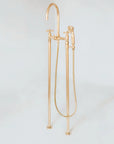 Unlacquered Brass Floor Mounted Bath Tub Filler